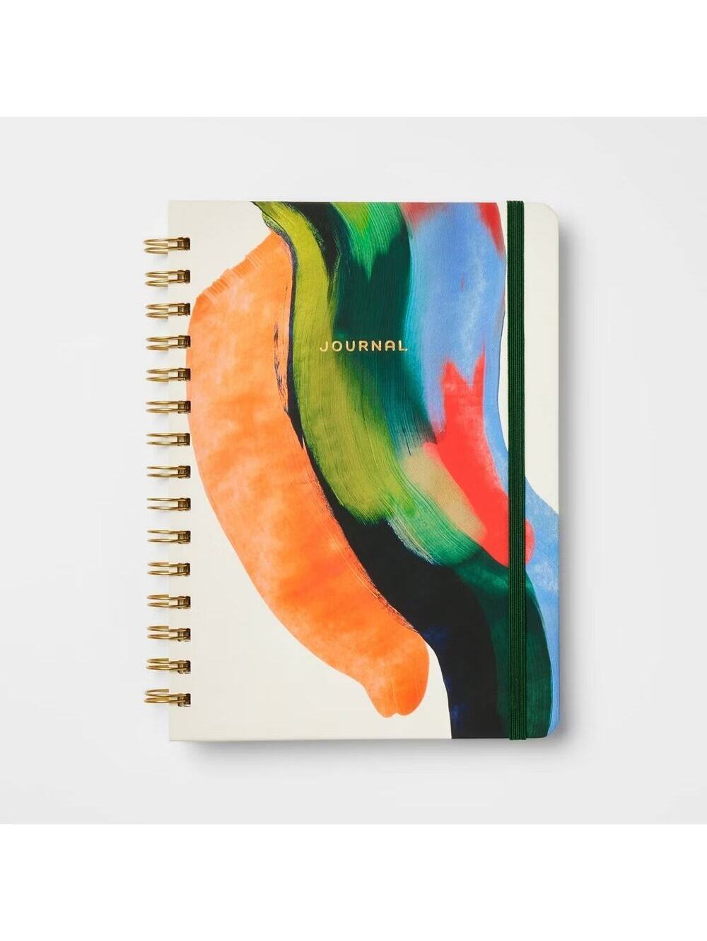 Threshold NWT 240pg Ruled Journal 8.25x6.25 Abstract Watercolor Hard Cover